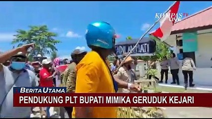Pendukung PLT Bupati Mimika, Johannes Rettob Geruduk Kejari, Tuntut Penyidikan Korupsi Dihentikan