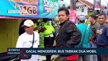 Bus Pariwisata Gagal Rem, Tabrak Dua Mobil di Objek Wisata Guci