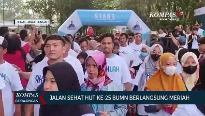 Jalan Sehat di Kota Tegal Rayakan HUT ke-25 Kementerian BUMN RI