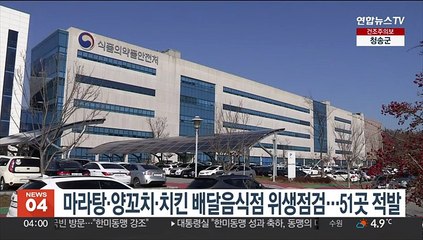 마라탕·양꼬치·치킨 배달음식점 위생점검…51곳 적발