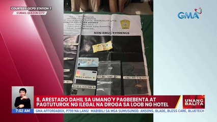 8, arestado dahil sa umano'y pagbebenta at pagtuturok ng illegal na droga sa loob ng hotel | UB