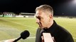 Crawley Town boss Scott Lindsey reacts to the 3-0 defeat to Sutton United