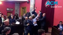 Violent brawl breaks out in Georgia parliament as lawmakers debate 'foreign agents' bill