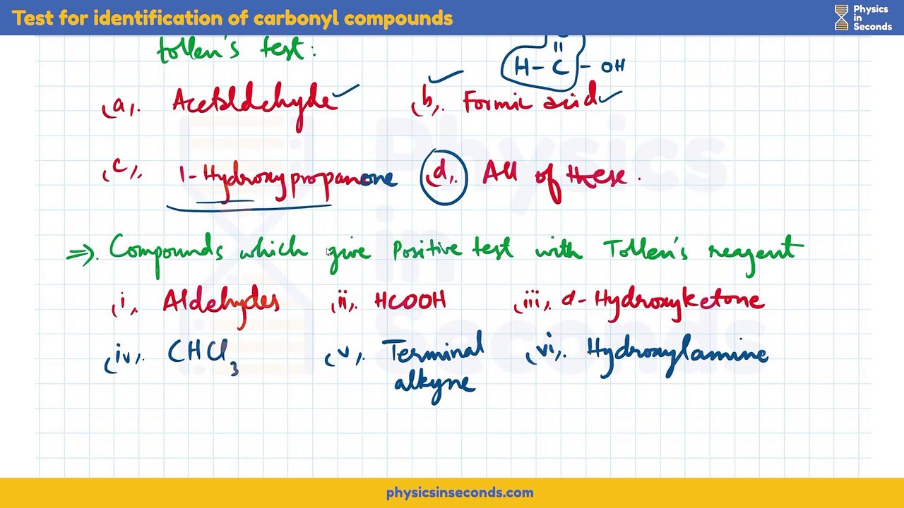 Chemistry-EP2023 Unit-2 Test for identification of carbonyl compounds