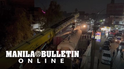 Images of the site of a deadly train crash in Egypt