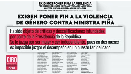 Exigen cese definitivo a la violencia de género contra ministra Norma Piña