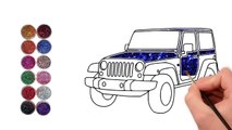 Jeep Drawing, Painting, Coloring for Kids & Toddlers  Basic How to Draw, Paint Tips #244