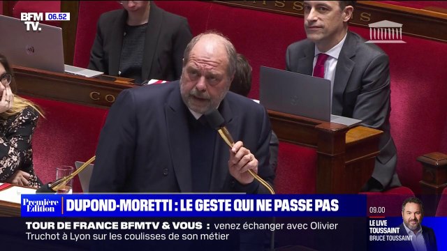 ÉDITO - Les deux bras d'honneur d'Éric Dupond-Moretti à l'Assemblée nationale, un retour de karma pour le gouvernement