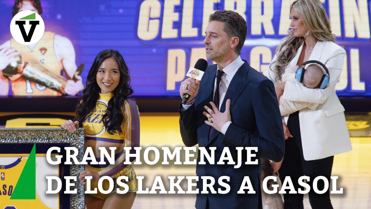 El emotivo homenaje de los Lakers a Pau Gasol en la retirada de su camiseta