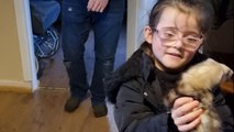 Adorable girl is brought to happy tears after her dream of owning a puppy comes true