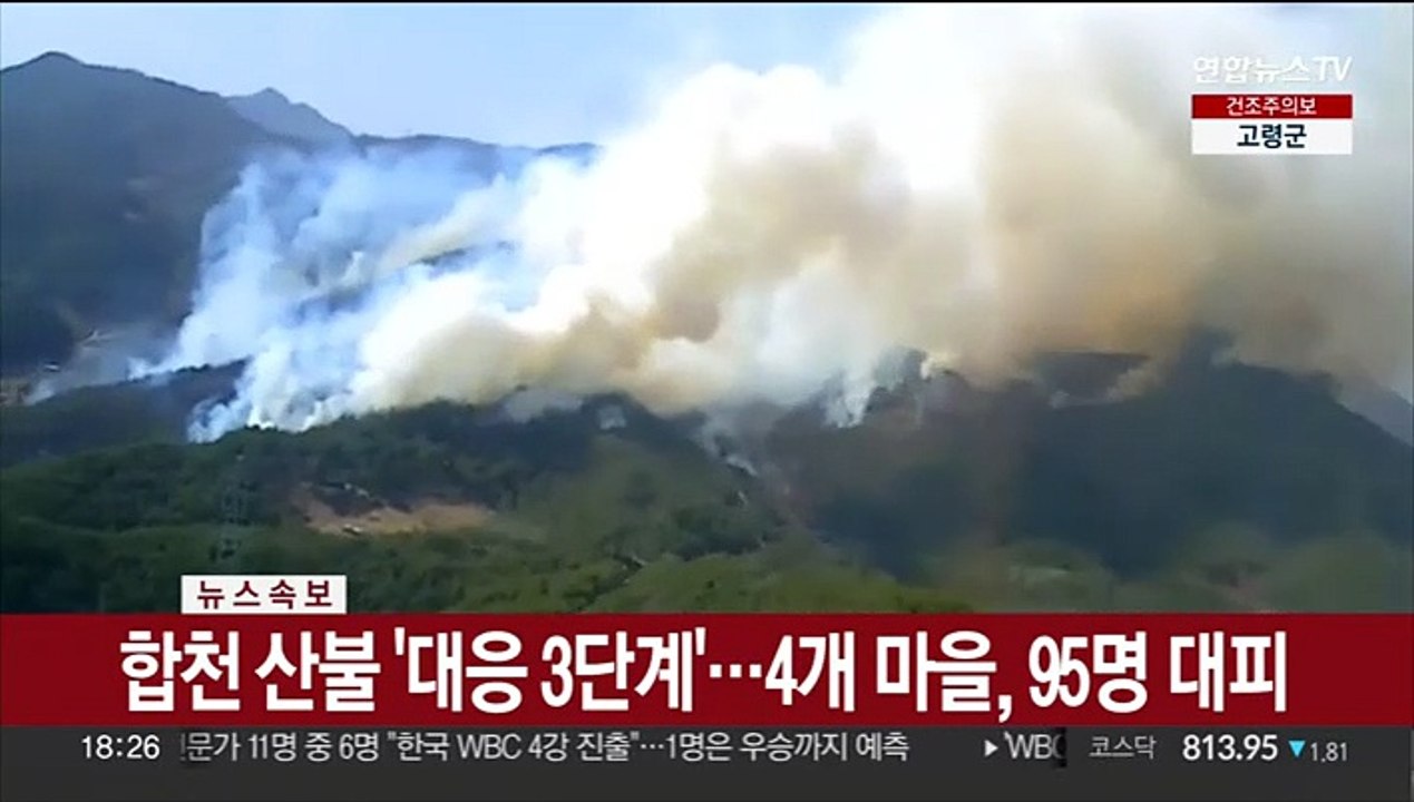 [속보] 합천 산불에 '대응 2단계' 발령…주민 대피령