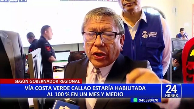 Gobernador asegura que vía Costa Verde Callao estaría habilitada al 100% en un mes y medio