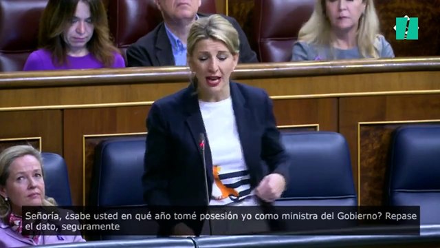 Yolanda Díaz, a Cañizares (Vox): ¿Sabe usted en qué año tomé posesión como ministra del Gobierno? Repase el dato, seguramente volverá a ver como mentir es pecado