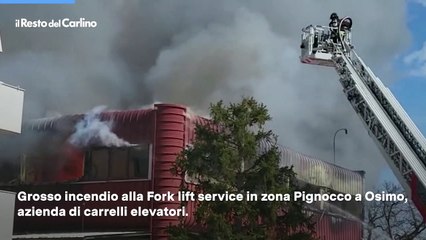 Incendio a Osimo, fiamme in azienda