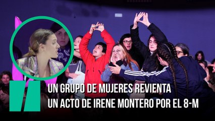 Un grupo de mujeres revienta un acto de Irene Montero por el 8-M y la ministra les da la palabra