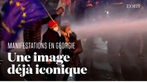 Manifestation en Géorgie : une image déjà iconique