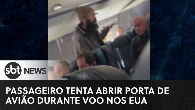 Passageiro tenta abrir porta de avião durante voo nos EUA #