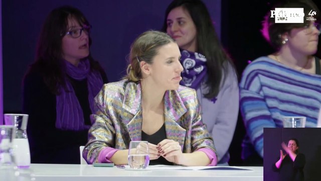 Montero al grupo que intentó reventar su intervención: Esto es un espacio seguro donde no se dice que las mujeres trans no son mujeres