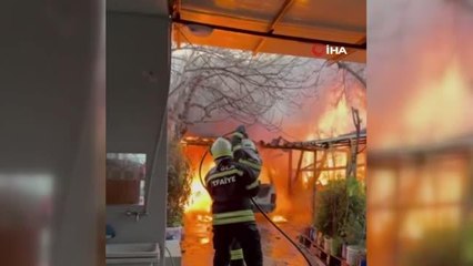 Milas'ta park halindeki araç alevlere teslim oldu