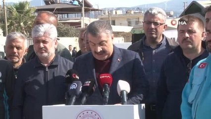 Bakan Koca: "Hatay'da şebeke suyunun içme suyu olarak kullanılmasının riskli olduğunu bir kez daha vurgulamak isterim"