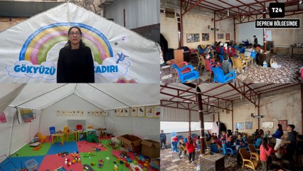 Gaziantep Nar Sanat Derneği’nden depremzede çocuklara Gökyüzü Çadırı