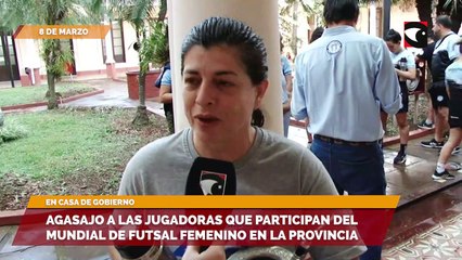 Agasajo a las jugadoras que participan del mundial de futsal femenino en la provincia