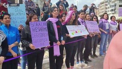 Hatay'da kadınlar 8 Mart için yaşam zinciri oluşturdu: Birbirimize söz verdik; bu şehri yeniden kuracağız!