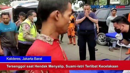 Tersenggol saat Hendak Menyalip, Suami-Istri Terlibat Kecelakaan