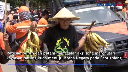 Download Video: Ratusan Buruh dan Petani Lakukan Long March Menuju Istana Negara