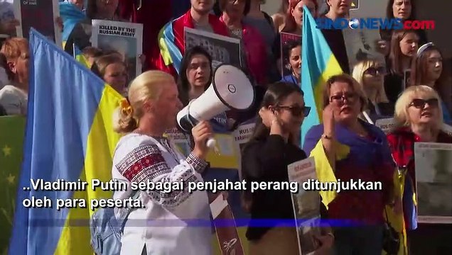 Demonstran Pro-Ukraina Berkumpul di Istanbul, Peringati 7 Bulan Invasi Rusia Ke Ukraina
