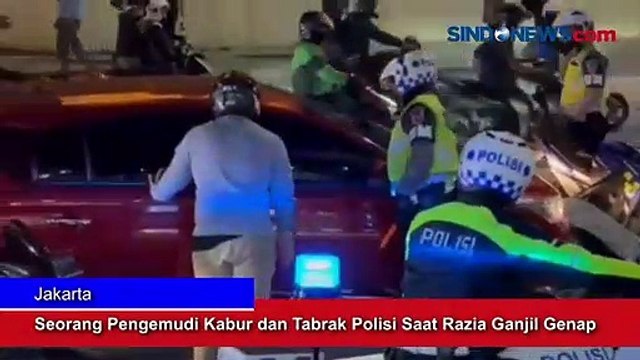 Seorang Pengemudi Kabur dan Tabrak Polisi Saat Razia Ganjil Genap
