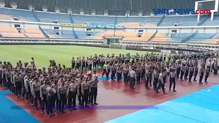 Ribuan Personel Pengamanan Doa Bersama dalam Bentuk Konfigurasi Arema di GBLA