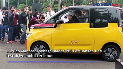Usai Jalan Sehat di Monas, Puan Maharani dan Airlangga Hartarto Jajal Mobil Listrik