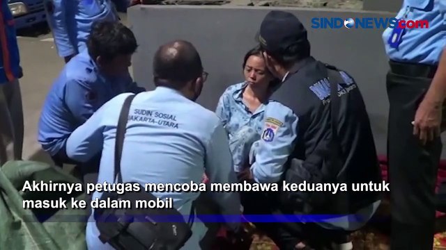 Dua PMKS Histeris Diangkut ke Petugas dari Kolong Jembatan Ancol
