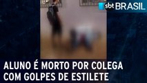 Aluno é morto por colega com golpes de estilete   SBT Brasil (07 03 23)