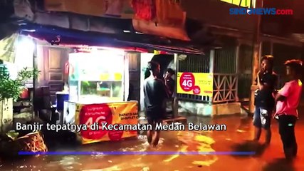 Tengah Malam Ribuan Rumah Terendam Banjir Rob di Medan