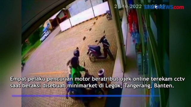 Gunakan Jaket Ojol Pelaku Pencurian Gasak Motor di Legok Banten, Aksinya Terekam CCTV