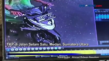 Di Tengah Hujan Deras Pelaku Curanmor Beraksi di Medan