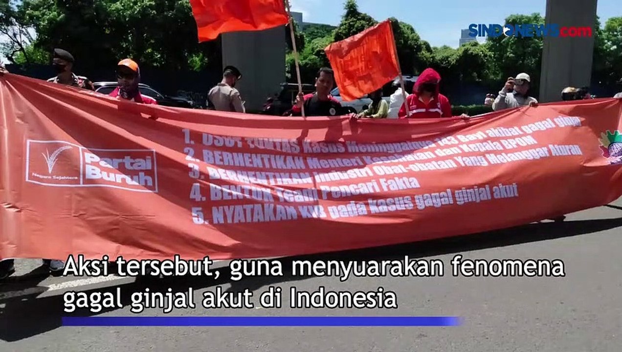 Suarakan Kasus Gagal Ginjal Akut, Buruh Unjuk Rasa di Kantor Kemenkes