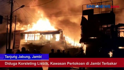 Diduga Korsleting Listrik, Kawasan Pertokoan di Jambi Terbakar