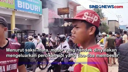 Motor di Garut Terbakar dan Sambar Toko Sembako