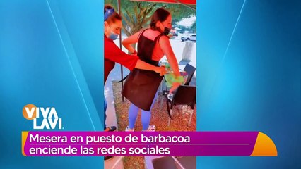 Mujer vendedora de barbacoa impacta por su figura