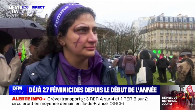 62.000 manifestants défilent à Paris pour les droits des femmes et contre la réforme des retraites