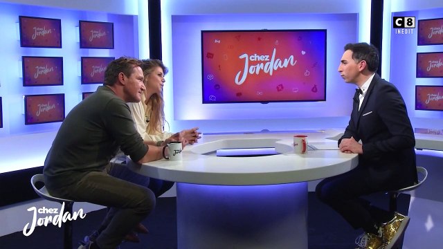 Benjamin Castaldi et sa femme Aurore Aleman étaient les invités de Jordan De Luxe dans son émission Chez Jordan , sur C8.