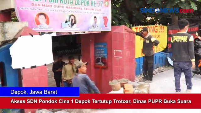 Akses SDN Pondok Cina 1 Depok Tertutup Trotoar, Dinas PUPR Buka Suara