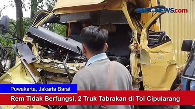 Rem Tidak Berfungsi, 2 Truk Tabrakan di Tol Cipularang