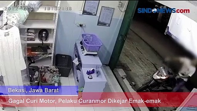 Gagal Curi Motor, Pelaku Curanmor Dikejar Emak-emak di Bekasi