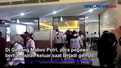 Dampak Gempa,  Pegawai Mabes Polri Panik Berhamburan Keluar