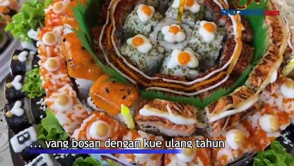 Unik, Sushi Cake Jadi Inovasi Baru untuk Ulang Tahun
