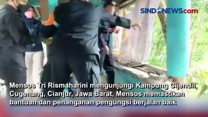 Pantau Penanganan Pengungsi Mensos Risma Kunjungi Cugenang, Begini Arahannya